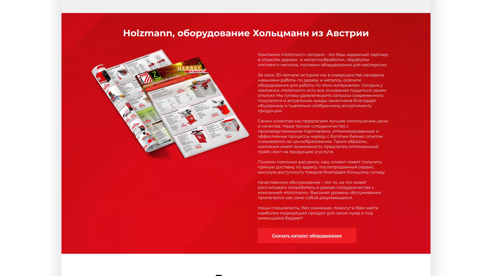 Создание сайта компании «HOLZMANN Maschinen GmbH» в Катав-Ивановске