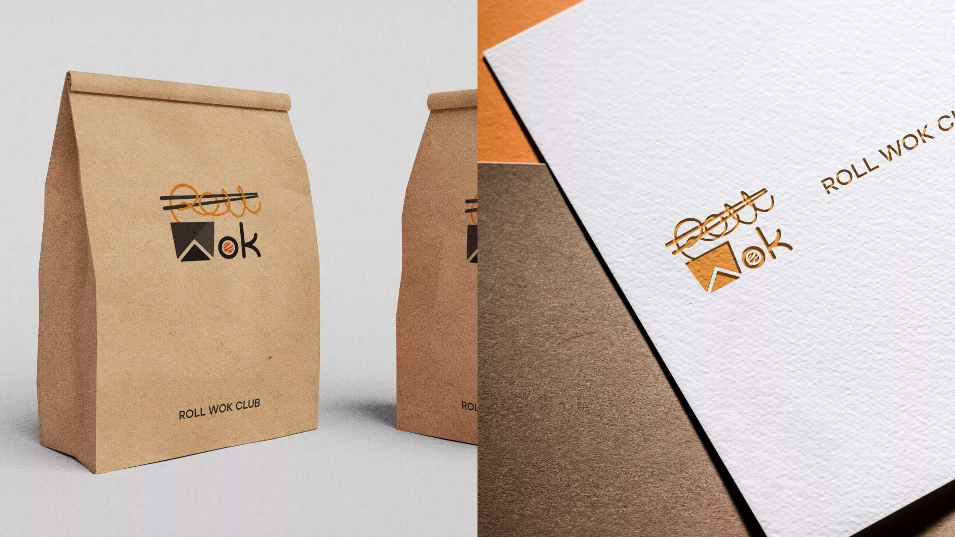 Разработка логотипа суши-бара «Roll Wok Club» в Катав-Ивановске