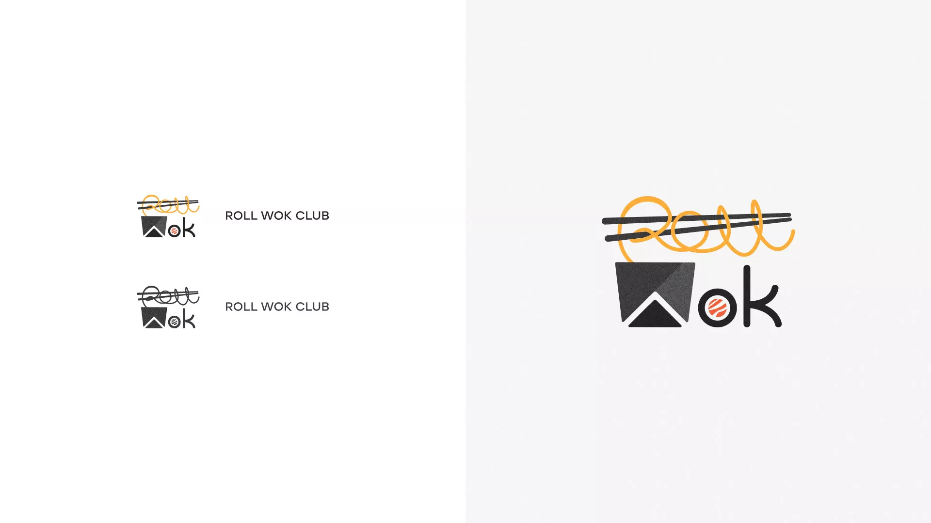 Разработка логотипа суши-бара «Roll Wok Club» в Катав-Ивановске